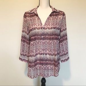 Vintage America Button Down Blouse Boho Chic